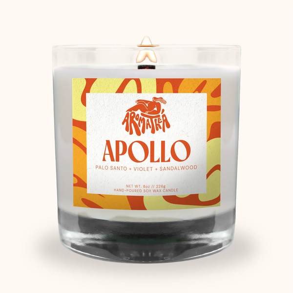 Apollo Candle – Violet & Palo Santo | Light & Music Ritual – Aromatheá